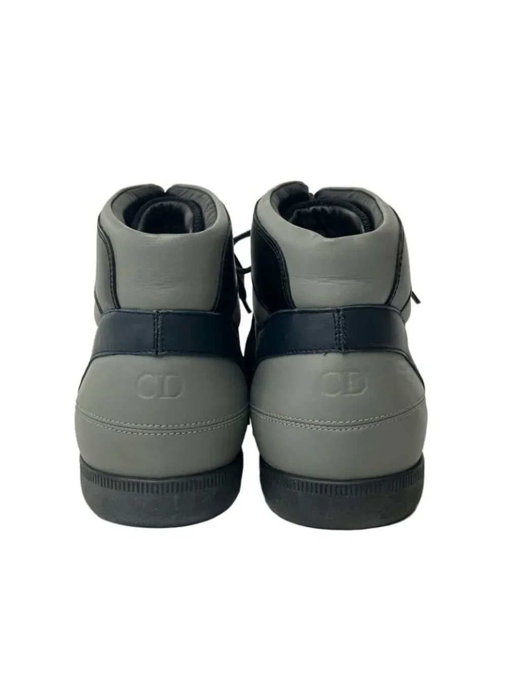 Dior Homme Sneakers 43.5 Navy Gray Black High Cut Leather - Picture 3 of 6